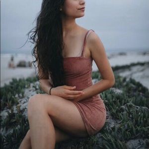 Salmon corduroy dress small